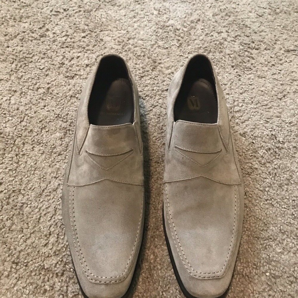 Bruno Magli Forteza MB1FTZF1 Mens Gray Suede Loafers & Slip Ons Penny Shoes 10